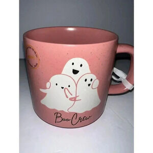 Sunday Morning Boo Crew Coffee Mug/Double sided/Ghost Charm/Pink Halloween